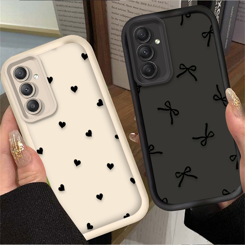 Phone Cases For Samsung Galaxy - Black Love Heart Bowknot Case for