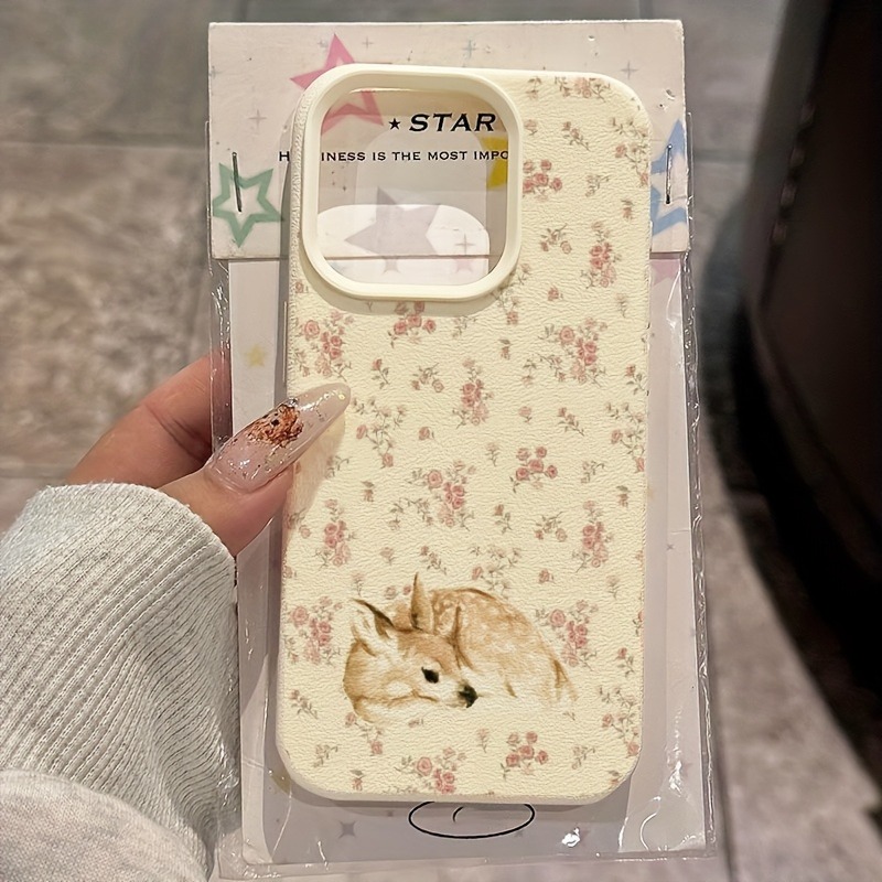 Phone Cases Mous - Cute Deer Full Floral Pattern Design