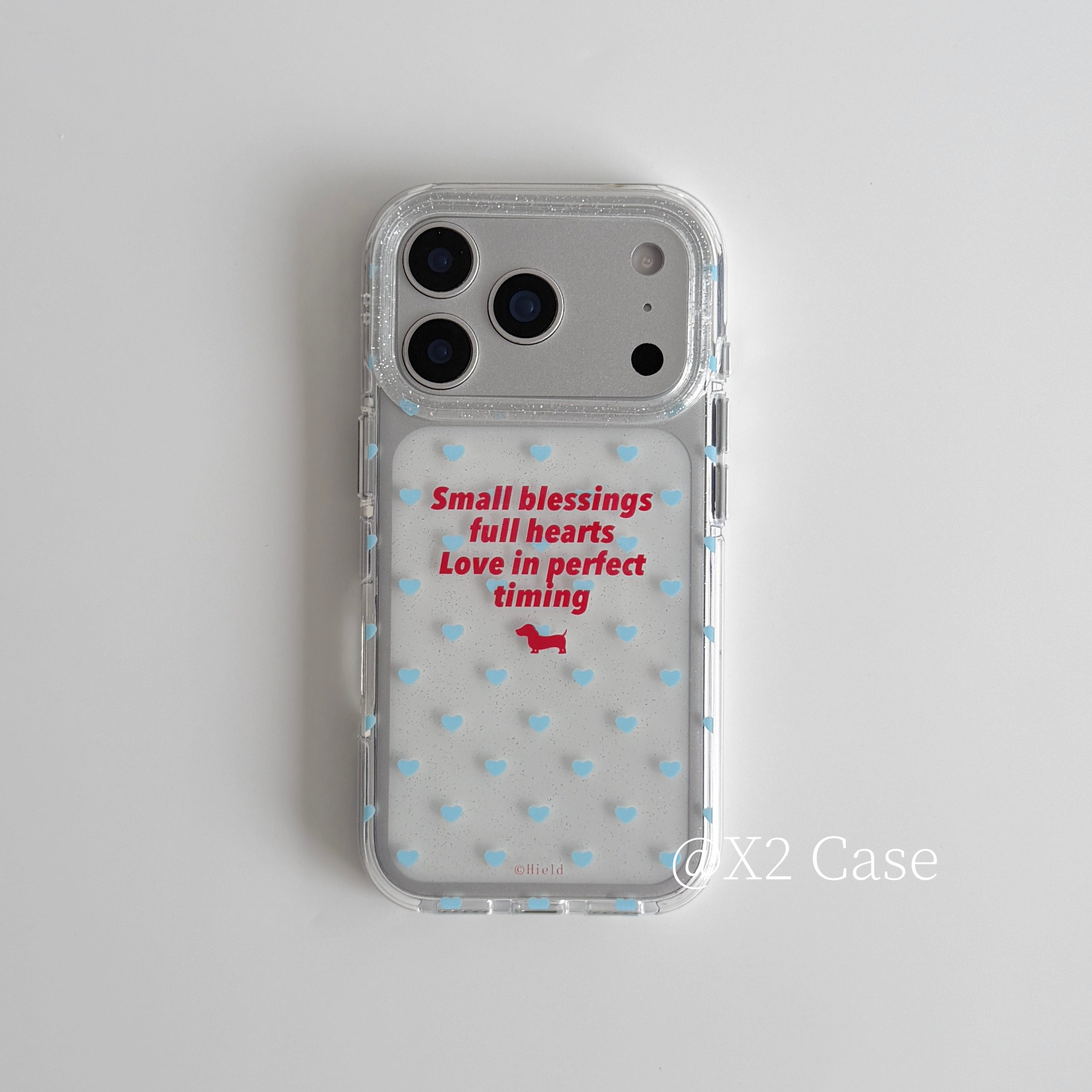 Phone Cases Y2K - Ins Blue Love English Shining Y2K
