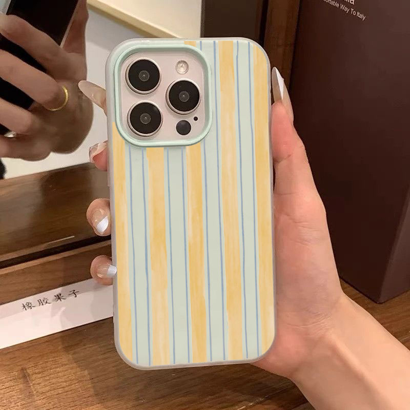 Phone Cases Yellow - Soft Protector Stylish Yellow Striped Phone