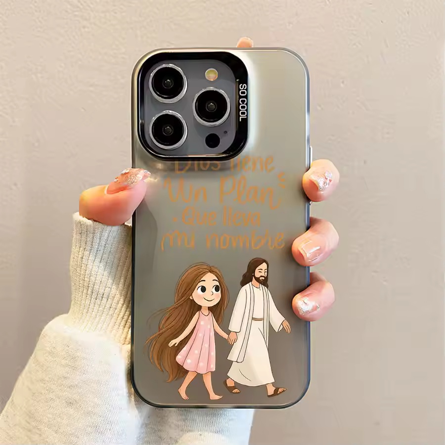 Phone Cases Cute Iphone 14 - Cute Girl Walking With God Matte