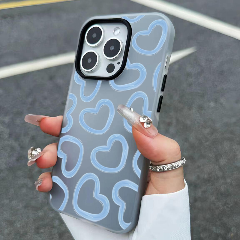Phone Cases Cute Iphone 14 - Cute Oil Painting Love Heart Pattern