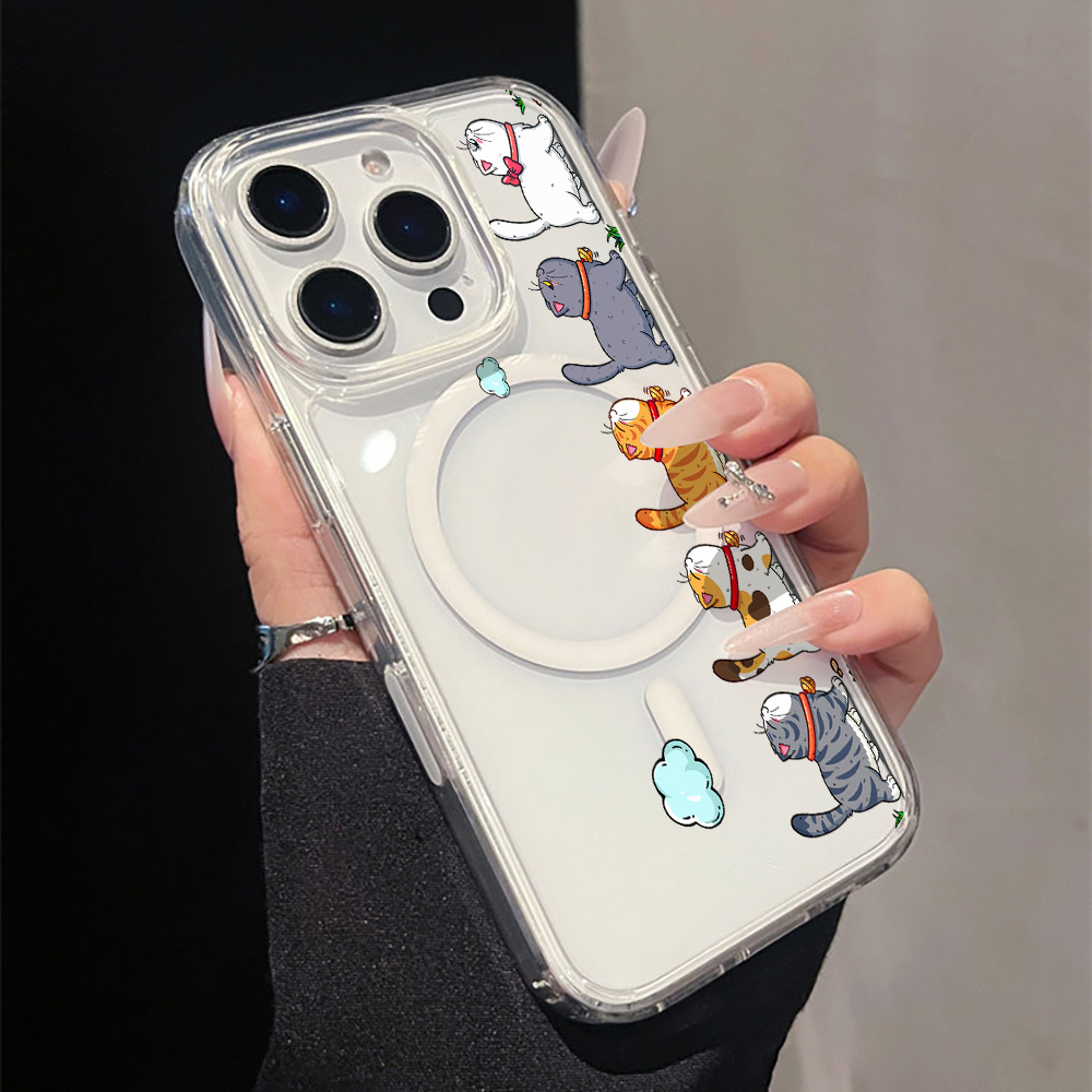 Phone Cases Cute Iphone 14 - Cute Cartoon Cat Clear Phone Case
