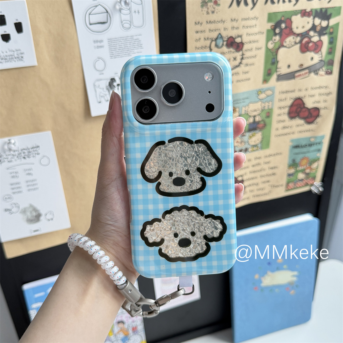 Phone Cases Y2K - Korean Ins Cute Blue Checkered Silver