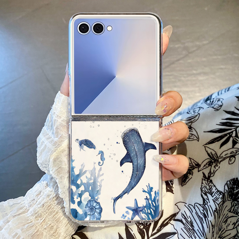 Phone Cases Z Fold 4 - Whale Pattern Phone Case For Samsung