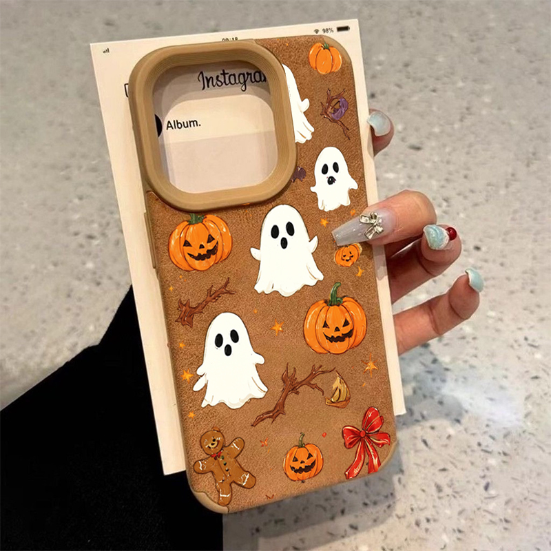 Phone Cases Cute Iphone 14 - Halloween Cute Pumpkin Ghost Phone Case