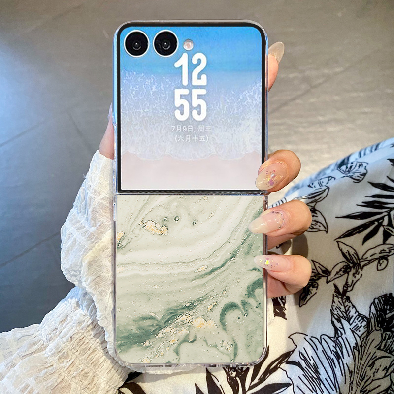 Phone Cases Z Fold 4 - Gilded Marble Pattern Phone Case For