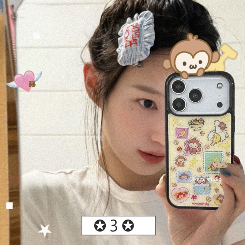 Phone Cases Yellow - Korean Ins Blue Yellow Monkey Banana