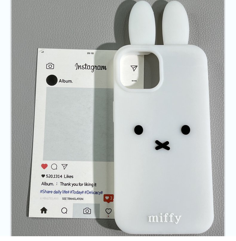 Phone Cases Cute Iphone 14 - 3D Stereoscopic Kawaii Cute Cartoon Miffy