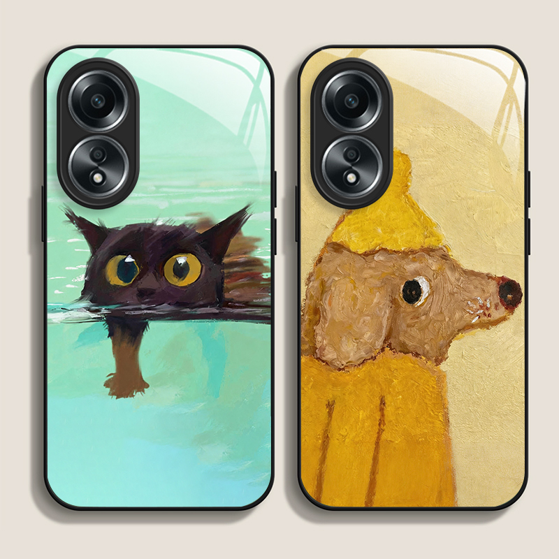 Oil Painting Yellow Dog Black  - огляд і ціна Phone Cases Yellow