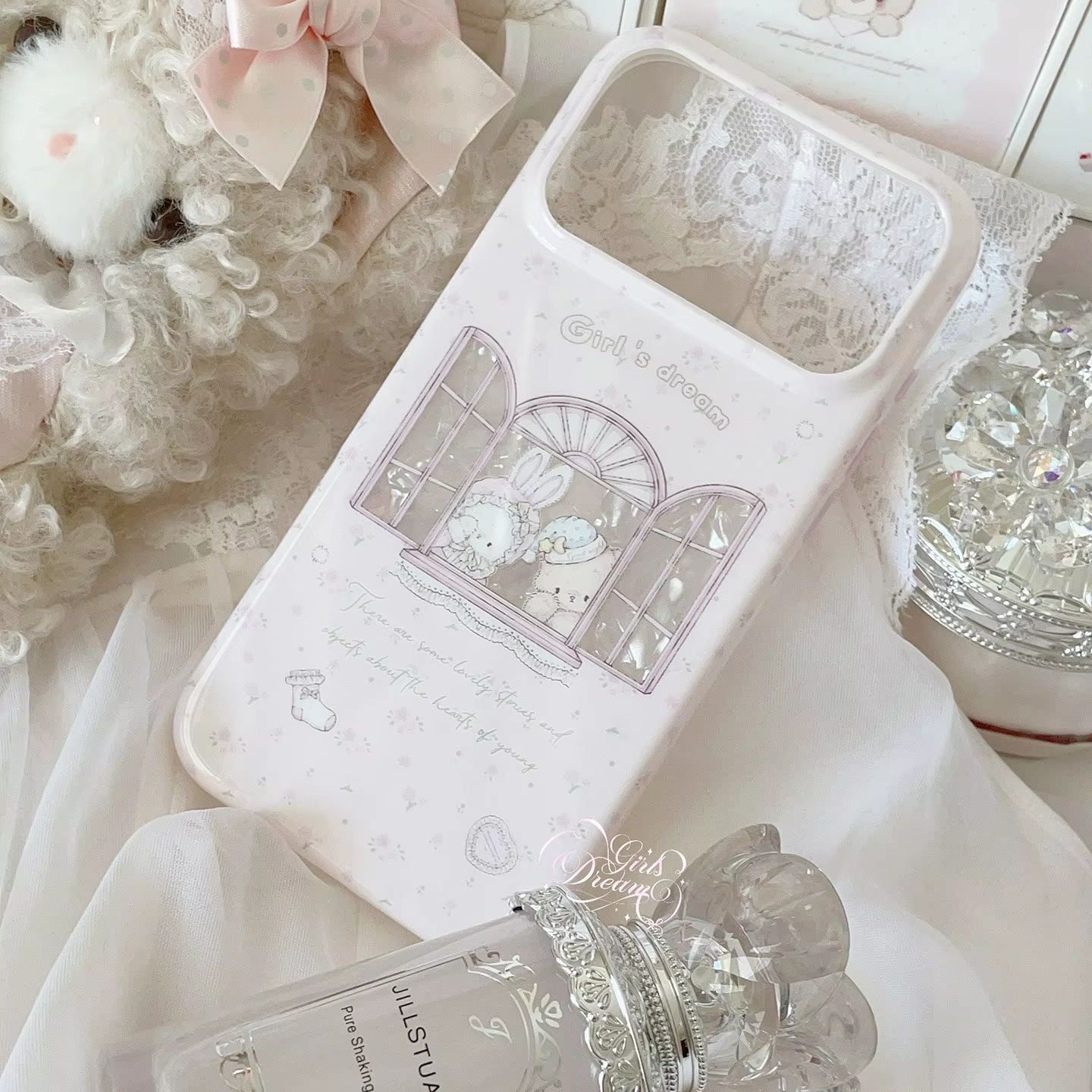 Kawaii Bunny Bear Floral Pink  - огляд і ціна Phone Cases Y2K