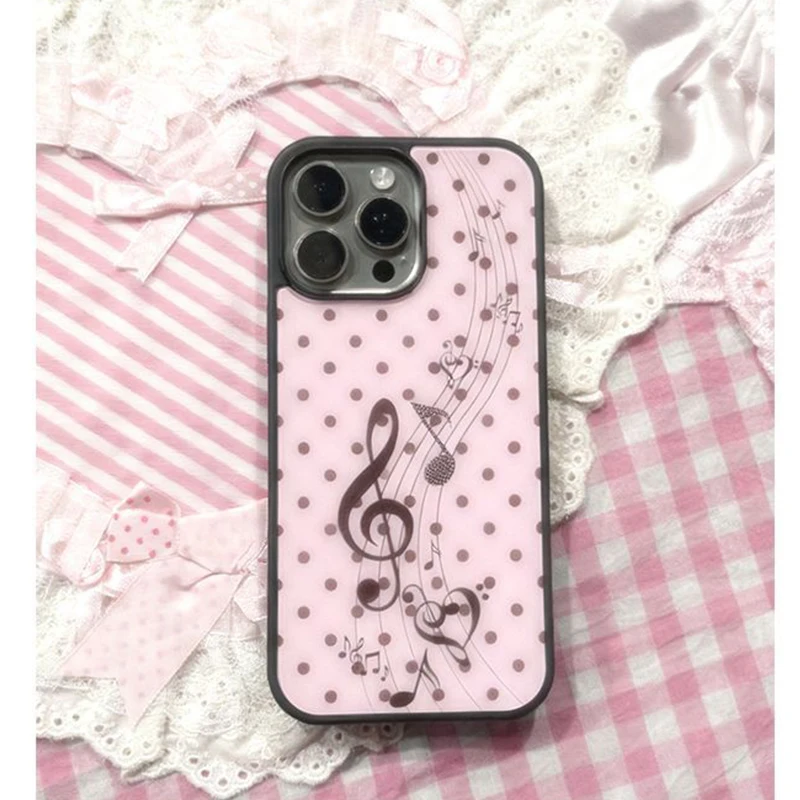 Korean ins Pink Brown Polka Do - огляд і ціна Phone Cases Y2K