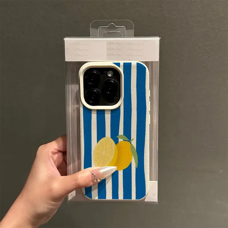 Yellow Lemon Blue Stripe Patte - огляд і ціна Phone Cases Yellow