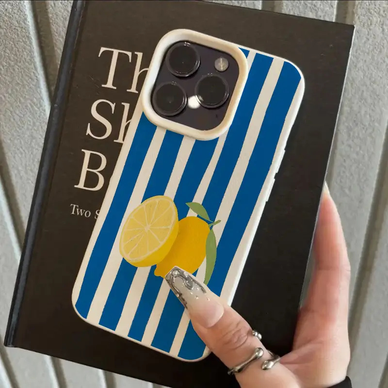 Yellow Lemon Blue Stripe Patte - огляд і ціна Phone Cases Yellow