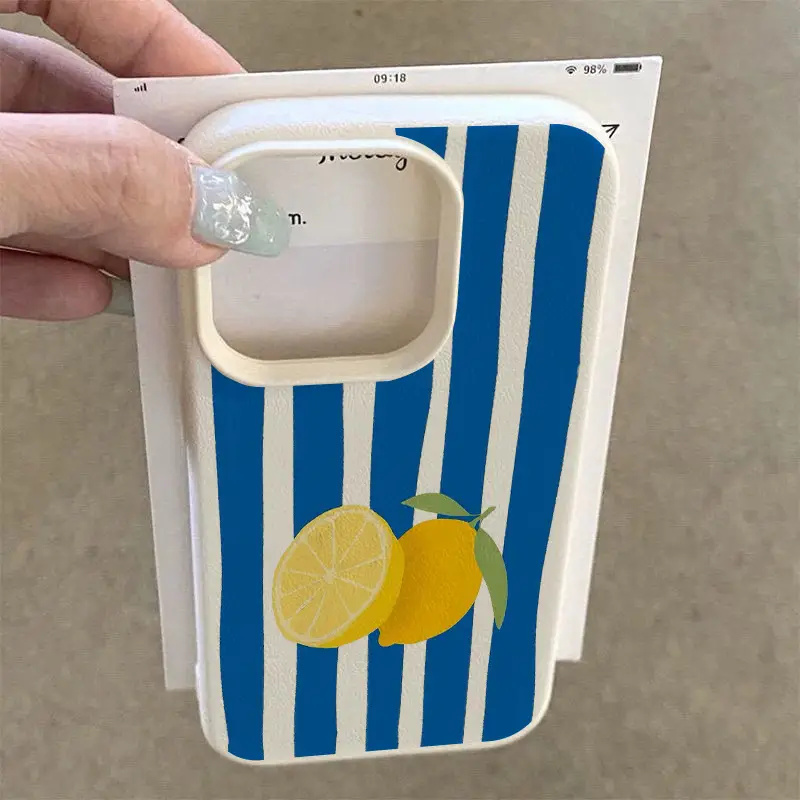 Yellow Lemon Blue Stripe Patte - огляд і ціна Phone Cases Yellow