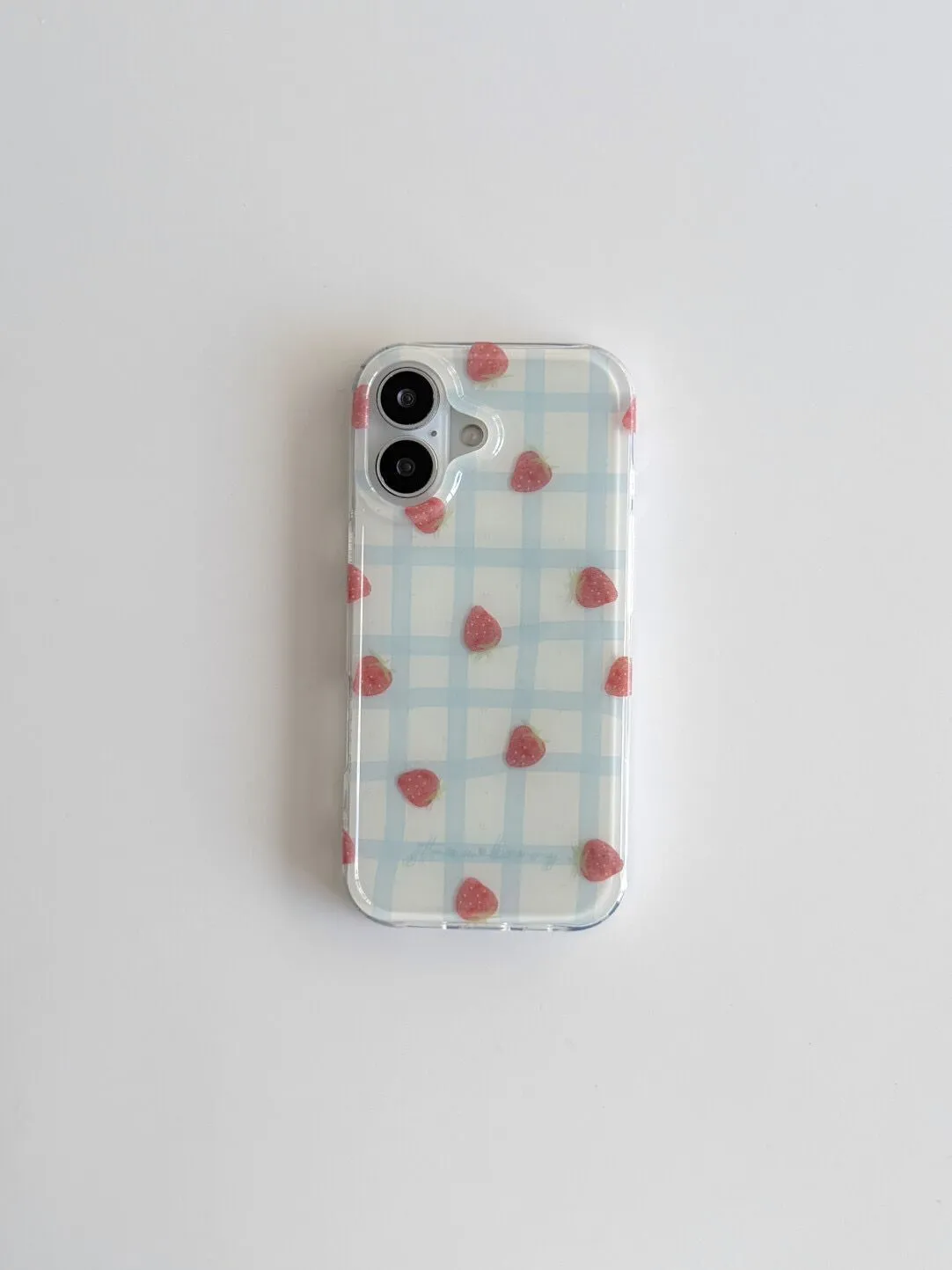 Fresh Blue Grid Pattern Strawb - огляд і ціна Phone Cases Y2K