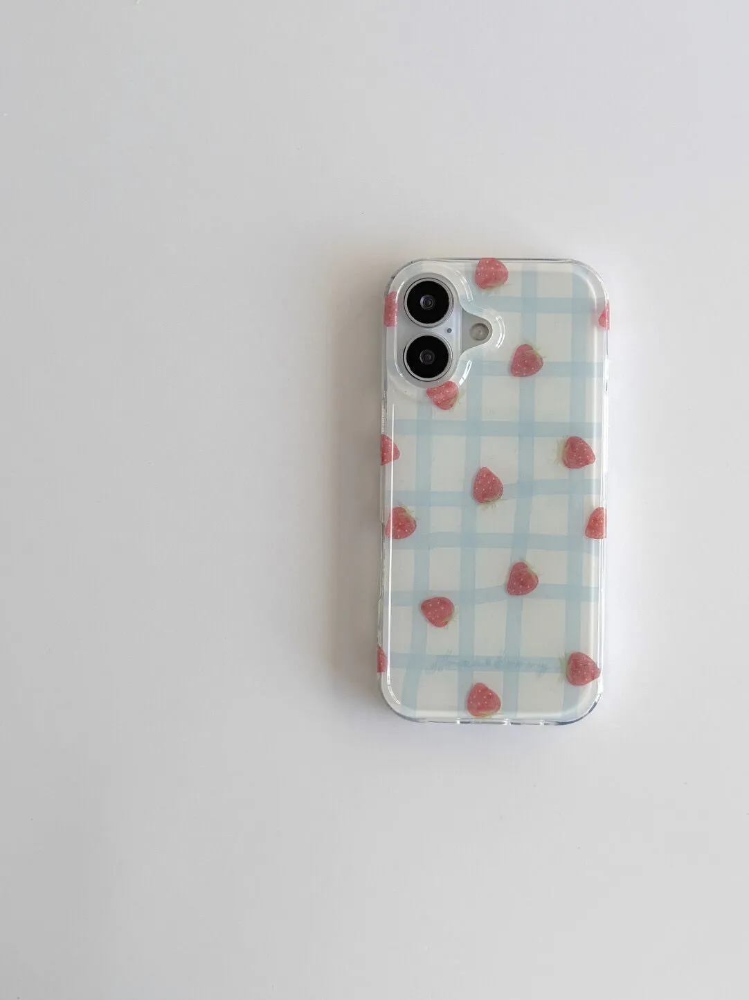 Fresh Blue Grid Pattern Strawb - огляд і ціна Phone Cases Y2K