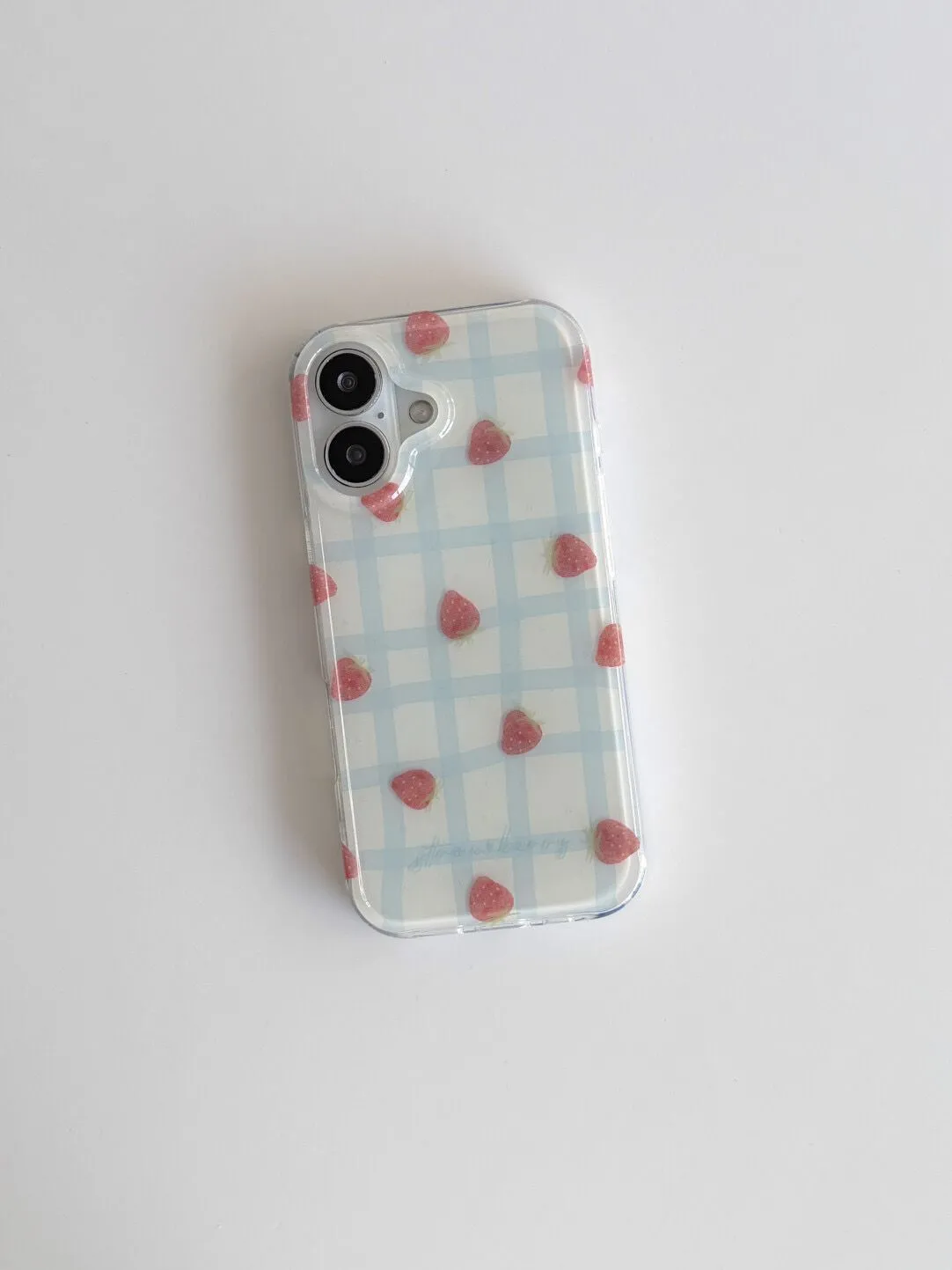 Fresh Blue Grid Pattern Strawb - огляд і ціна Phone Cases Y2K