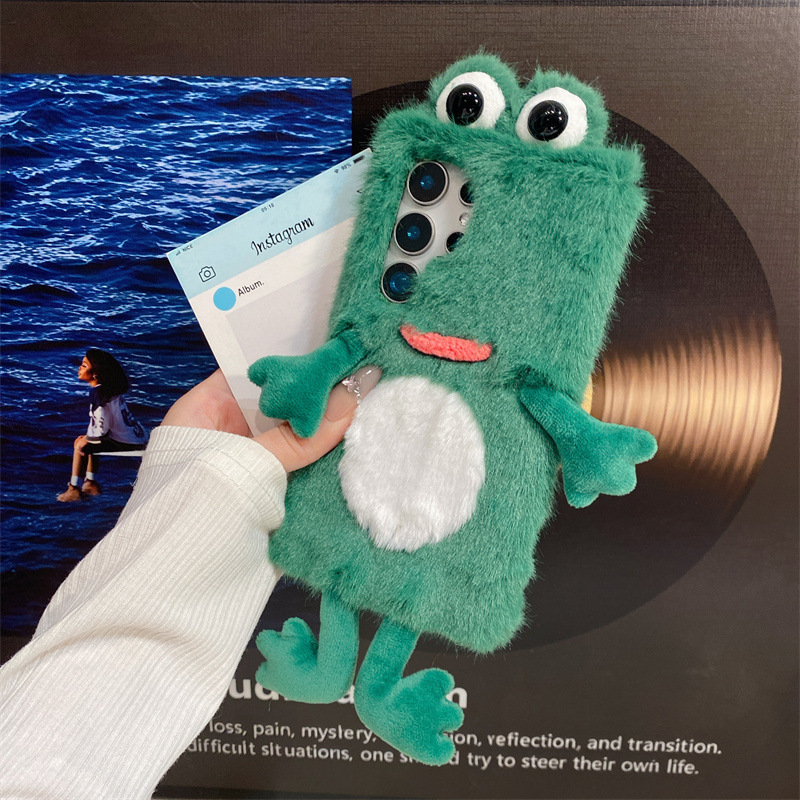 Plush Frog Phone Case, Cute Gr - огляд і ціна Phone Cases For Samsung Galaxy